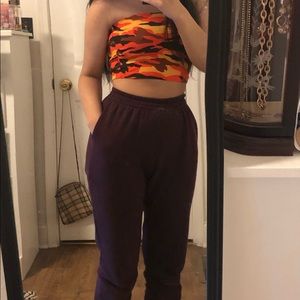 orange camo tube top